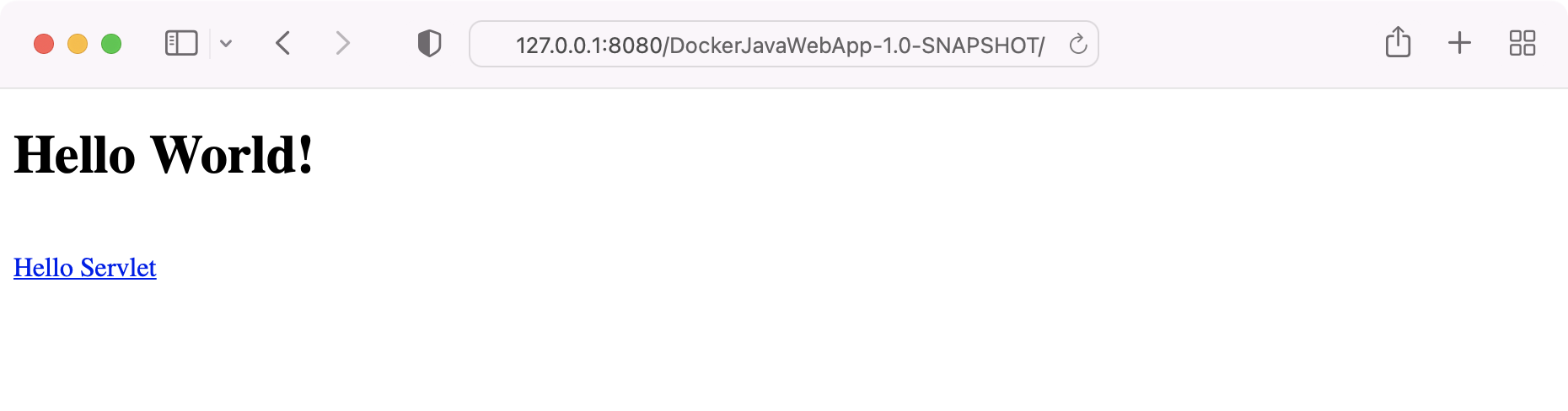 简单的 Java Web 应用程序演示起始页