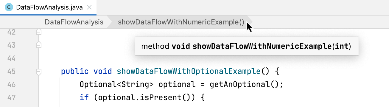 IntelliJ IDEA 面包屑