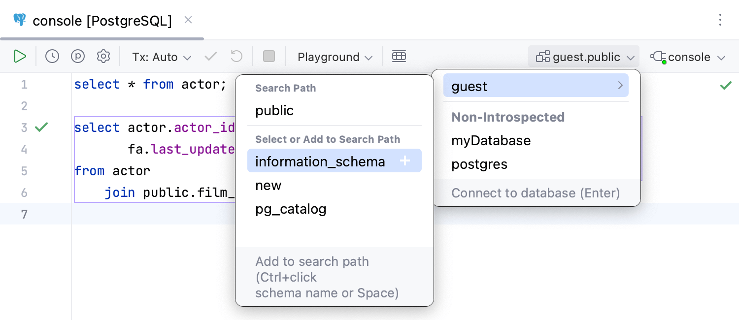 选择 PostgreSQL 的搜索路径