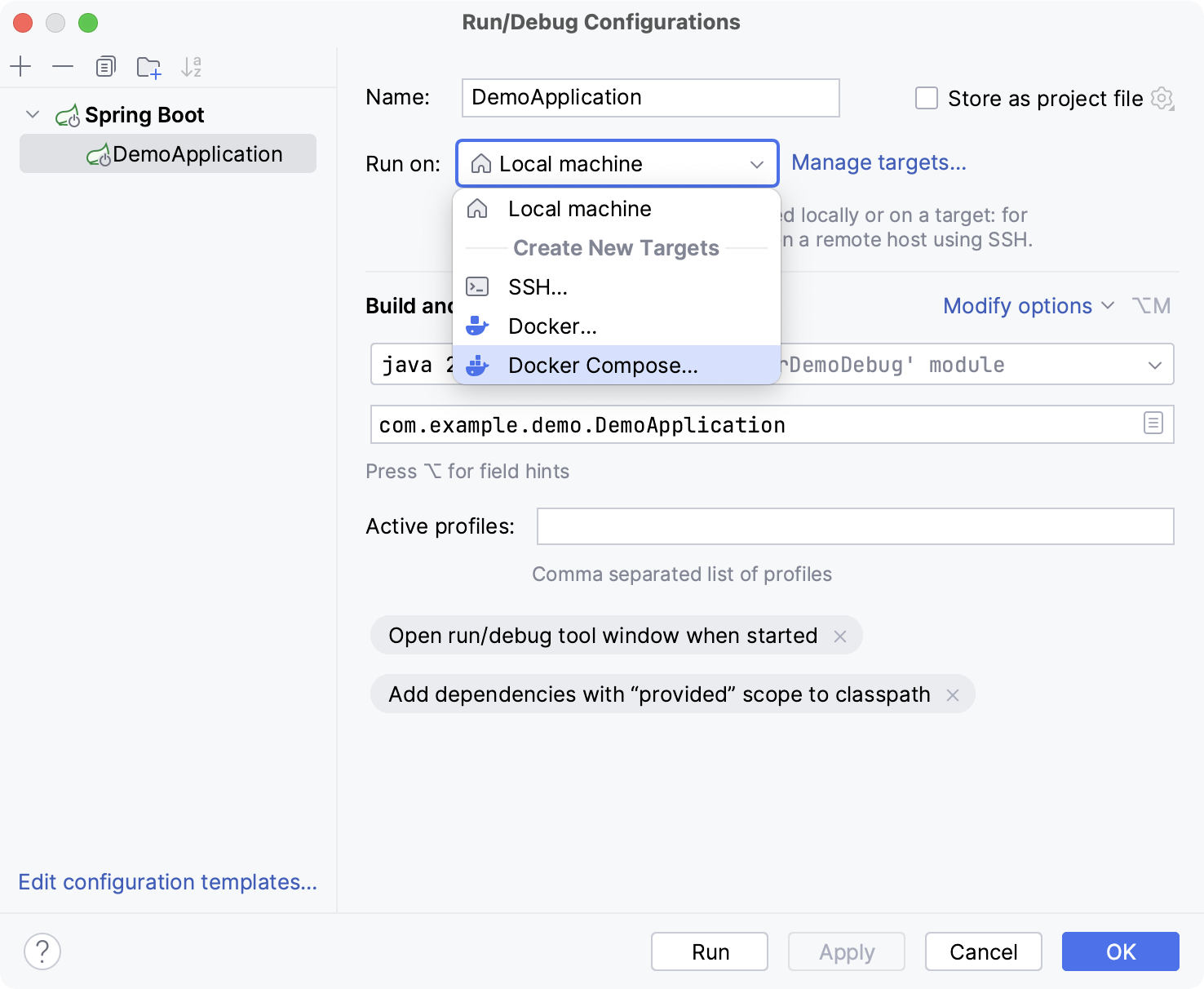 添加新的 Docker Compose 目标