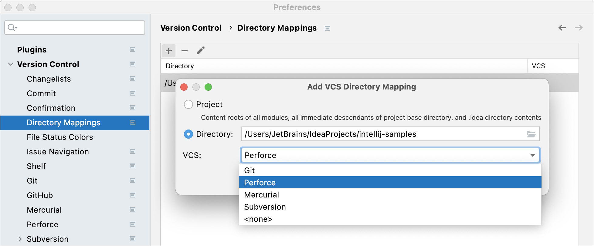 为目录启用 Perforce 集成