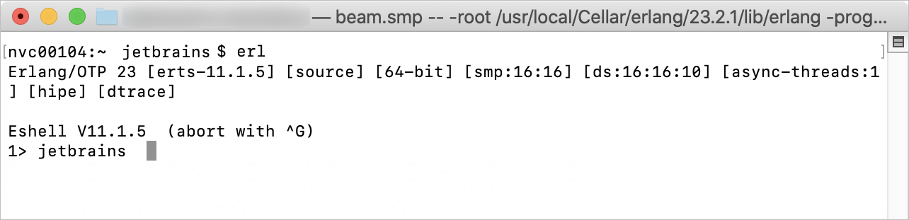 验证 Erlang OTP 是否安装正确