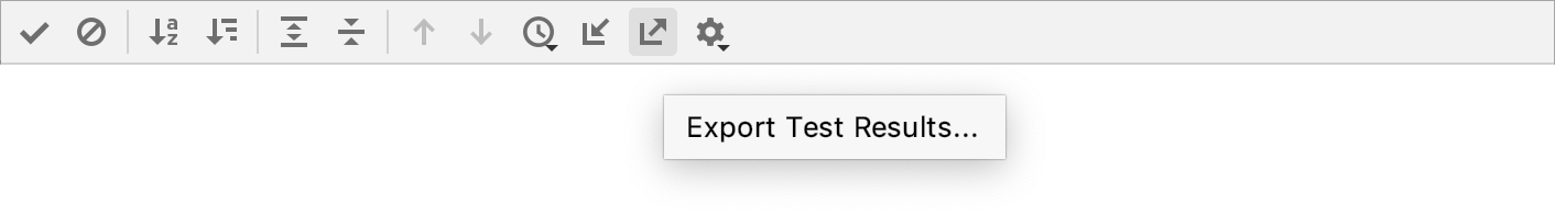 使用测试运行工具栏导出测试结果