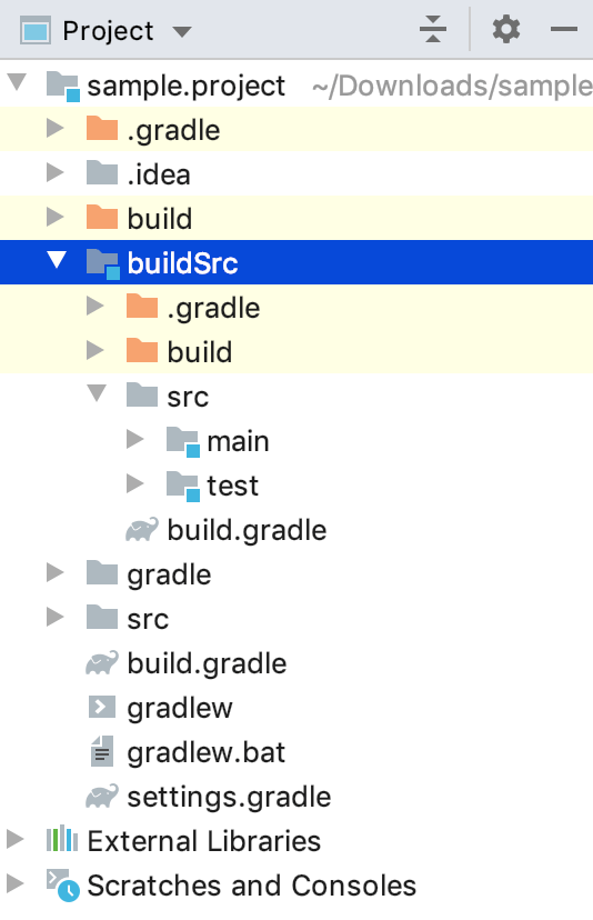 项目工具窗口：buildSrc 模块