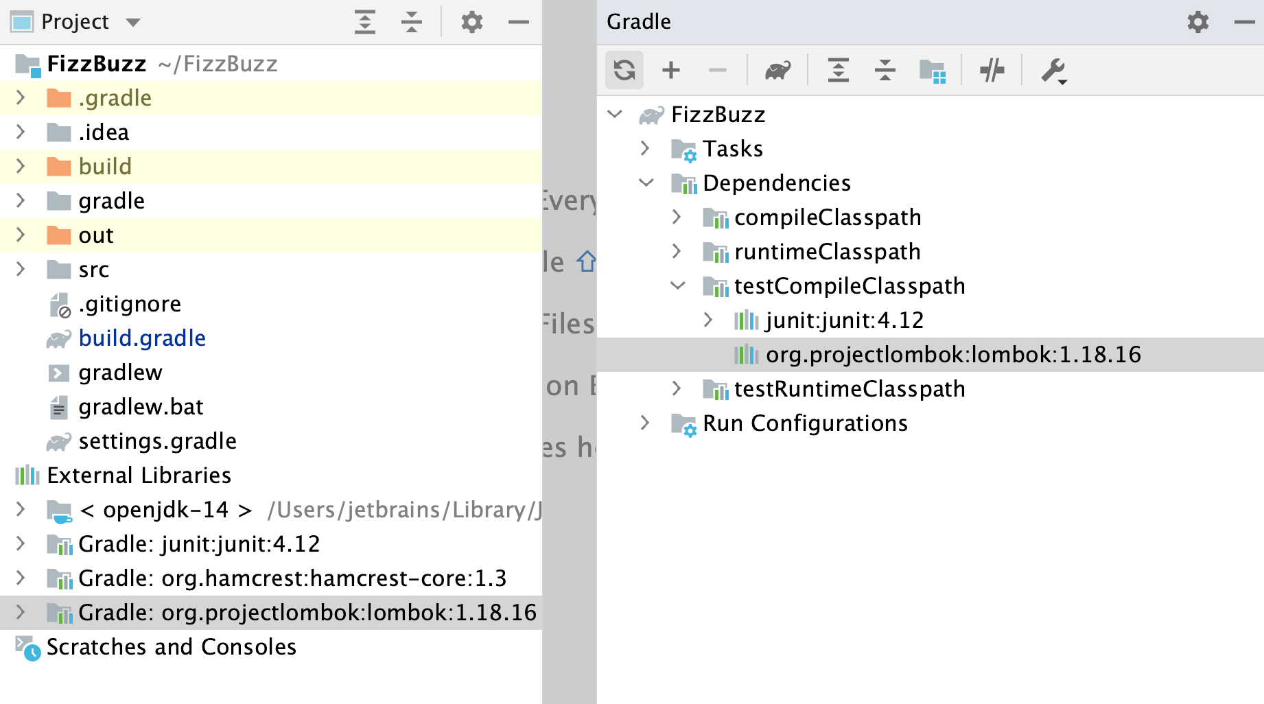 Gradle 工具窗口和 Project 工具窗口