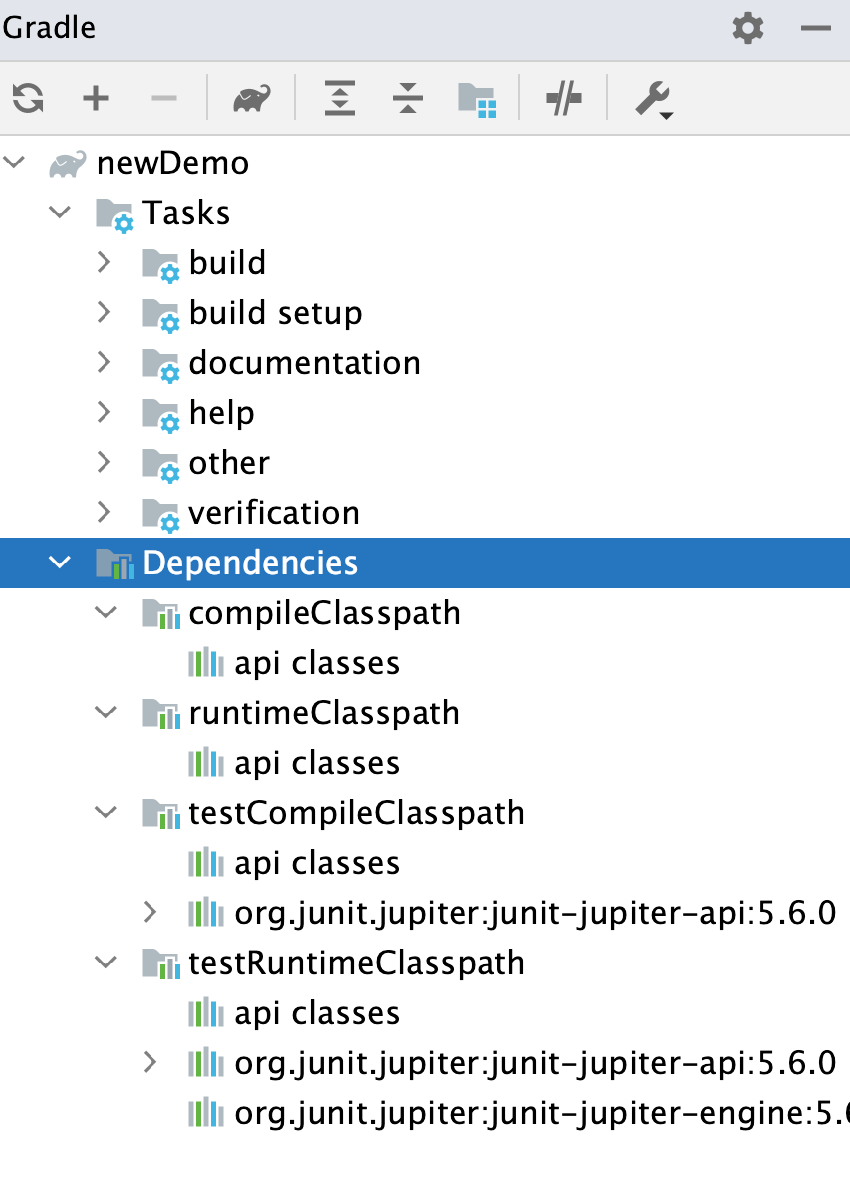 Gradle 工具窗口：api 源集