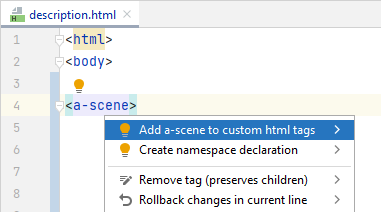 IntelliJ IDEA：未知 HTML 标签的快速修复