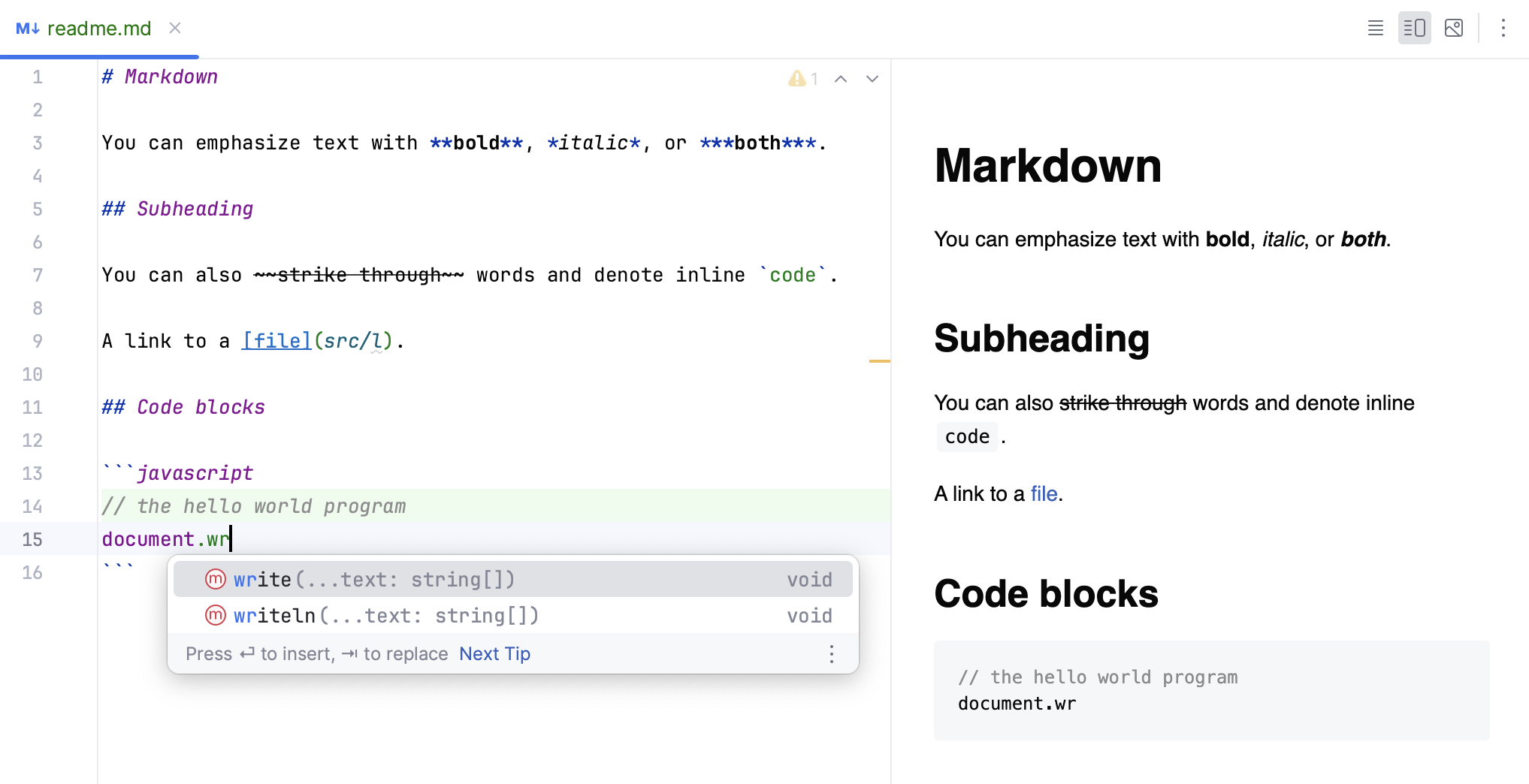 在 Markdown 中插入围栏代码块