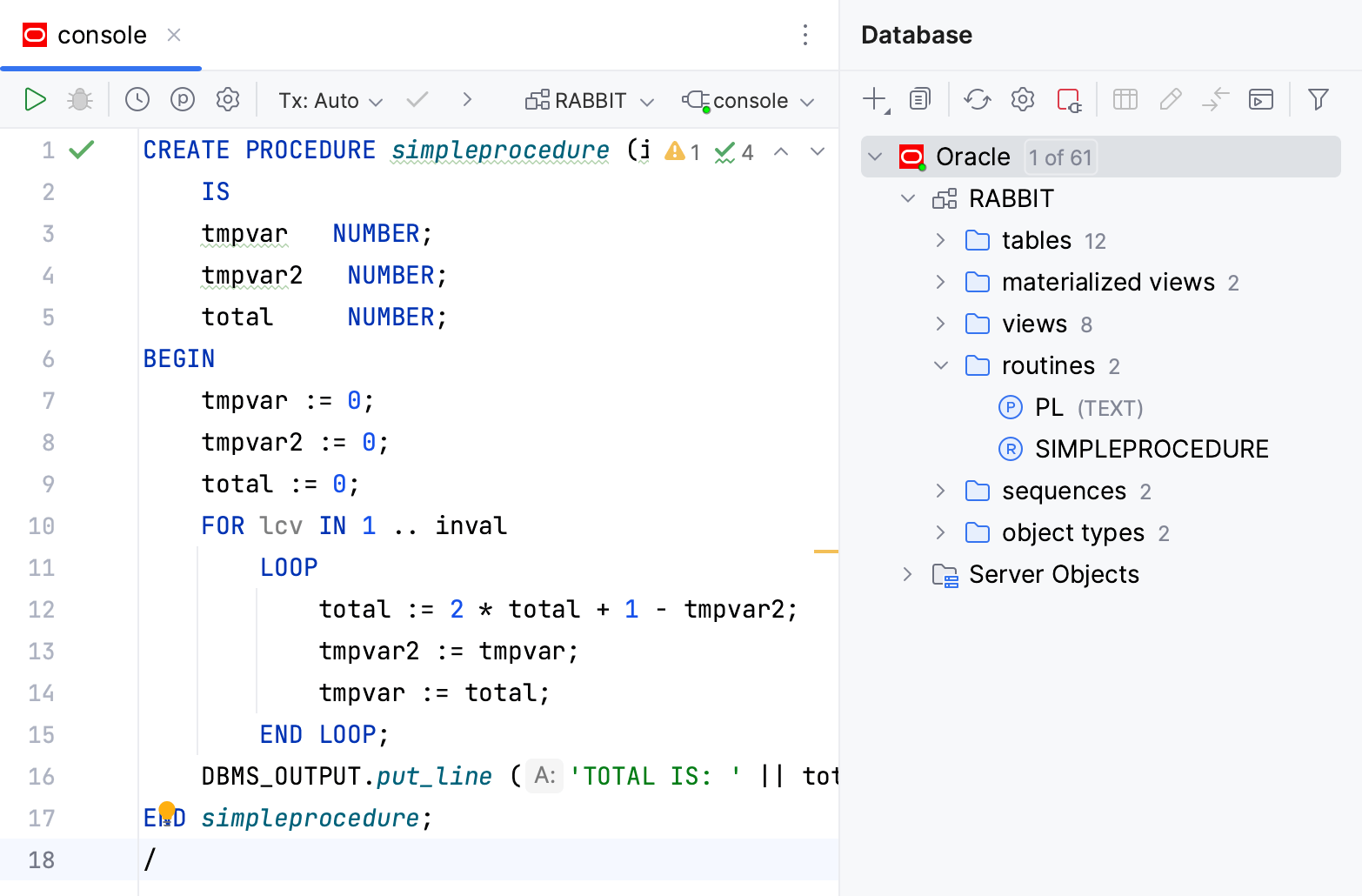 创建 PL/SQL 对象