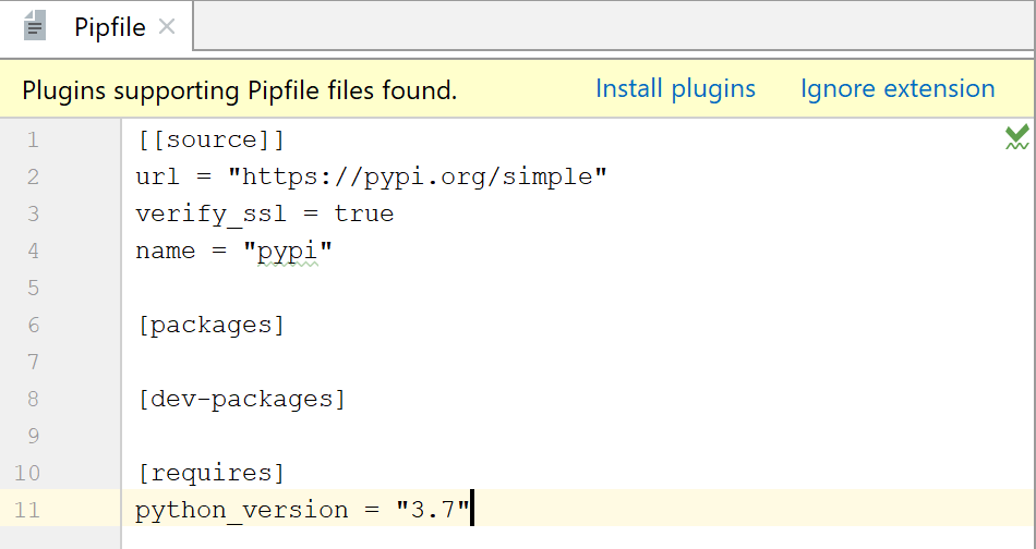 自动生成的 Pip 文件