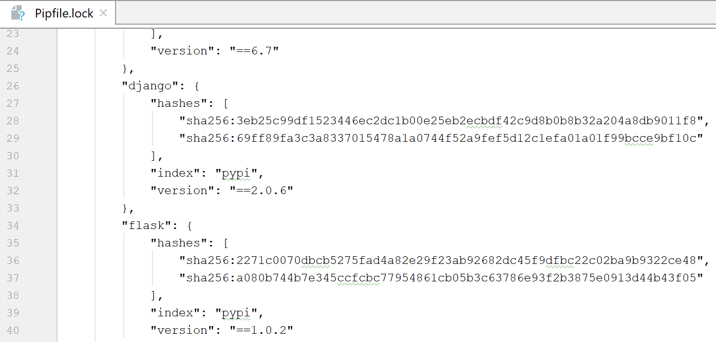 Pipfile.lock 的片段