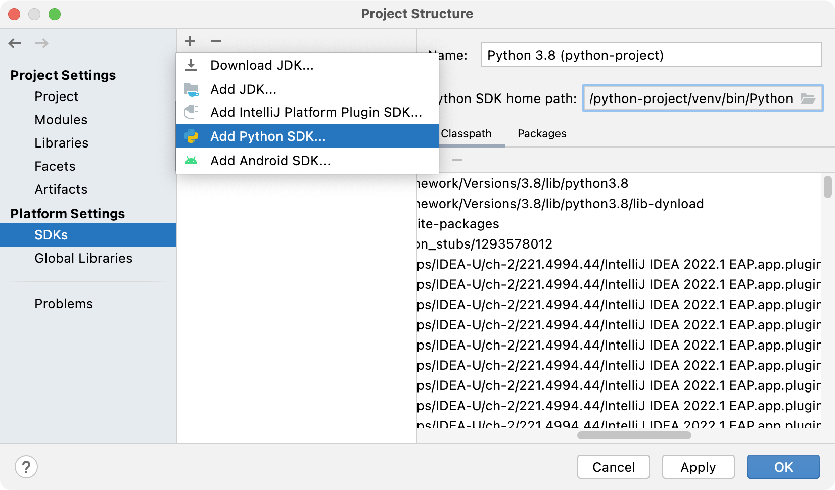 添加Python SDK