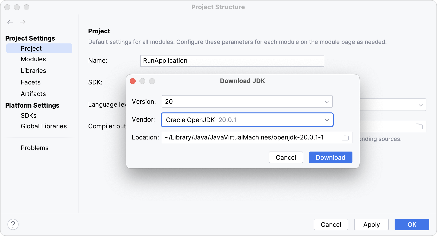 为项目设置 JDK