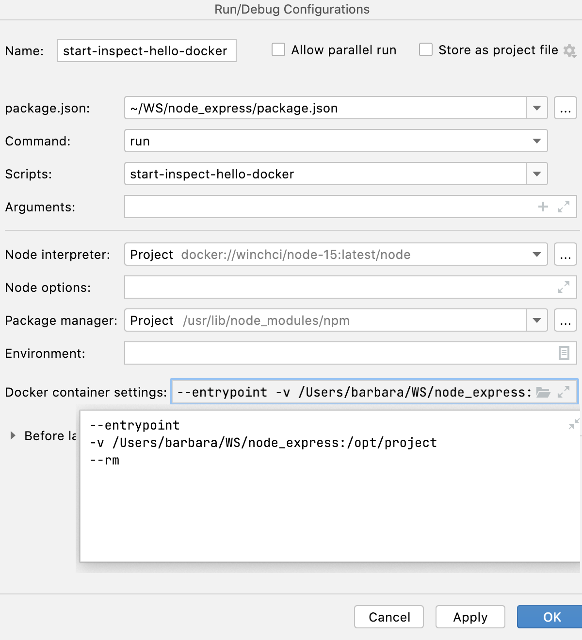 检查 Docker 容器设置