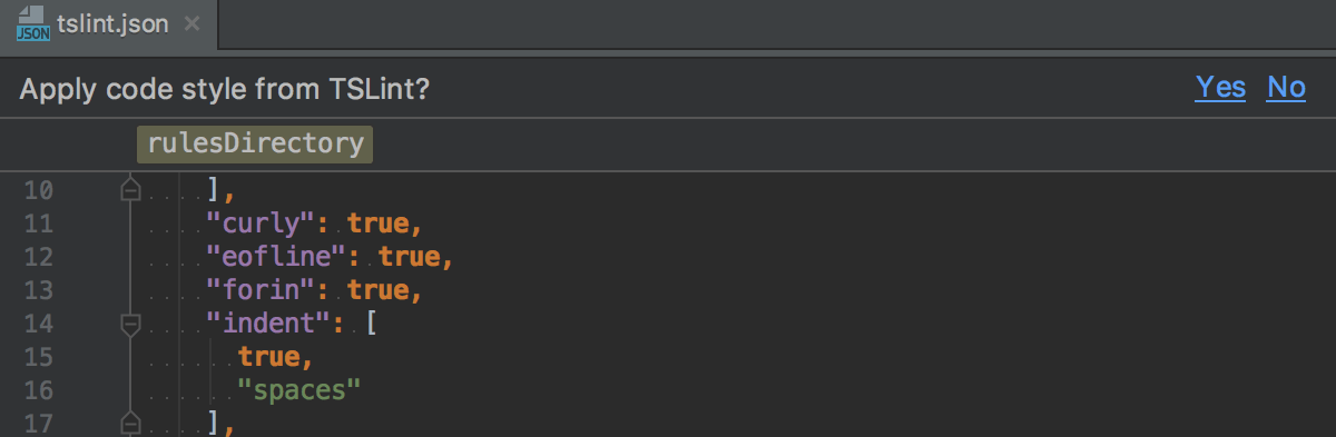 IntelliJ IDEA 建议从 tslint.json 导入代码样式